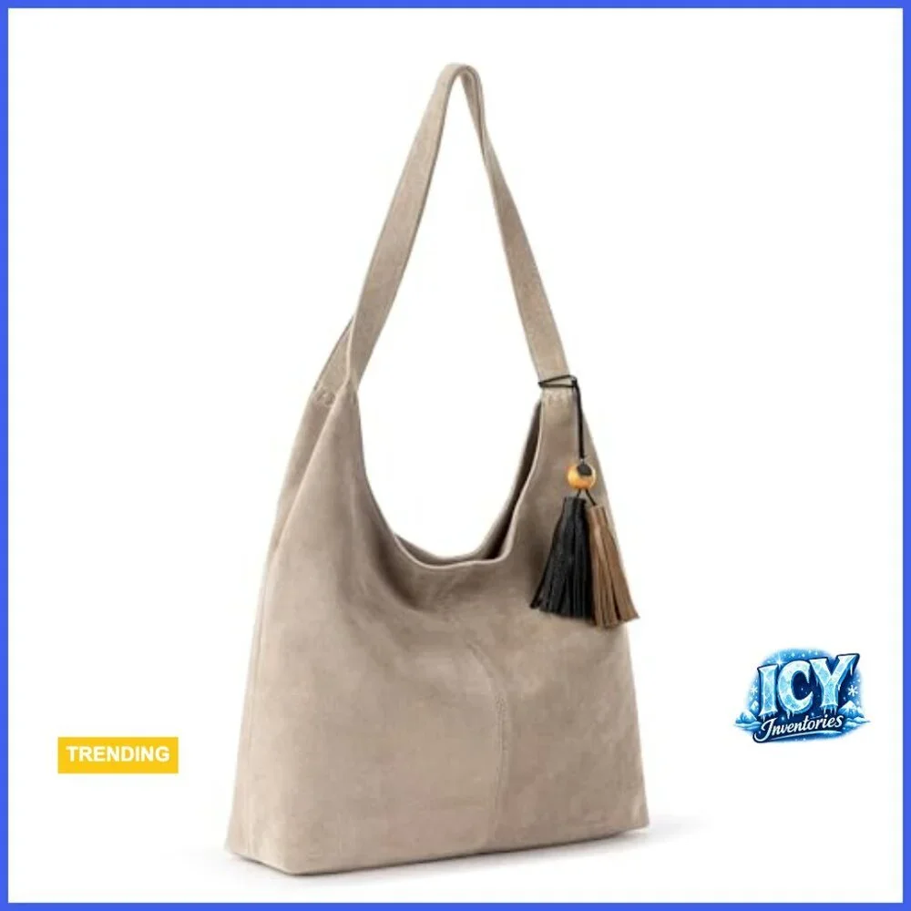 Premium Leather Hobo Bag with Magnetic Closure and Recycled Lining